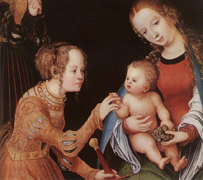CRANACH, Lucas the Elder The Mystic Marriage of St Catherine (detail) fhg